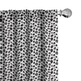 Ambesonne - Cortinas con estampado de vaca, lunares blancos y negros a rayas con estilo abstracto de animales de granja, tratamientos de ventana, juego de 2 paneles para sala de estar, recámara, par