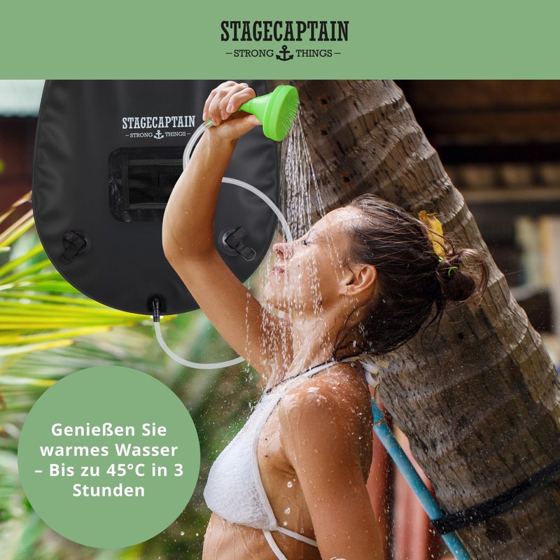 Stagecaptain MD-20 BK Showerqueen Mobildusche – 20L Warmwasser Solardusche mit