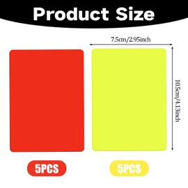 Xthrotsenk 10pcs Referee Cards, Professional Soccer Penalty Cards, Football Red Card Yellow Card Warning Ejection Delay Red Yellow Judge Cardss for Sports Game Competition Referee Accessory