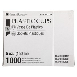 Henry Schein 5 oz Translucent Disposable Drinking Cups – Double Coated for Durability, Latex-Free, Embossed Grip for Secure Hold, Perfect for Office, Medical, and Event Use, 1000 Cups per Case