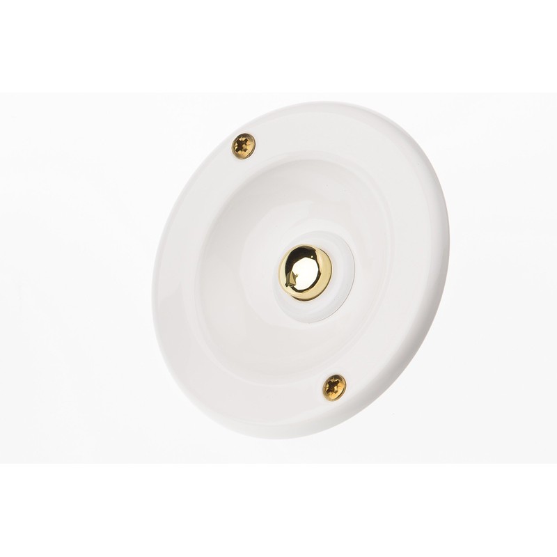 HUBER Flush-Mounted Bell Push 1-Way Brass Round Door Bell Push