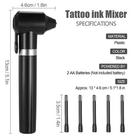 Narkysus Tattoo Ink Mixer Machine Tattoo Pigment Mixer Machine with 100 Mixing Sticks & 100 Tattoo Ink Caps for Microblading Supplies