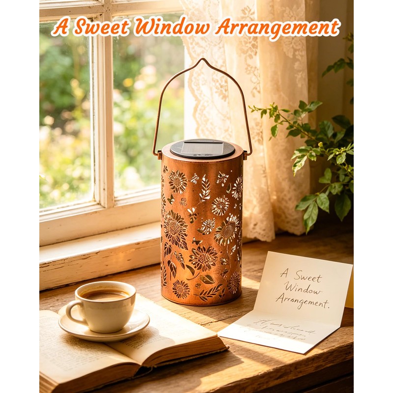 ANYTALK Birthday Gifts for Women Mom Grandma, Sunflower Solar Lanterns