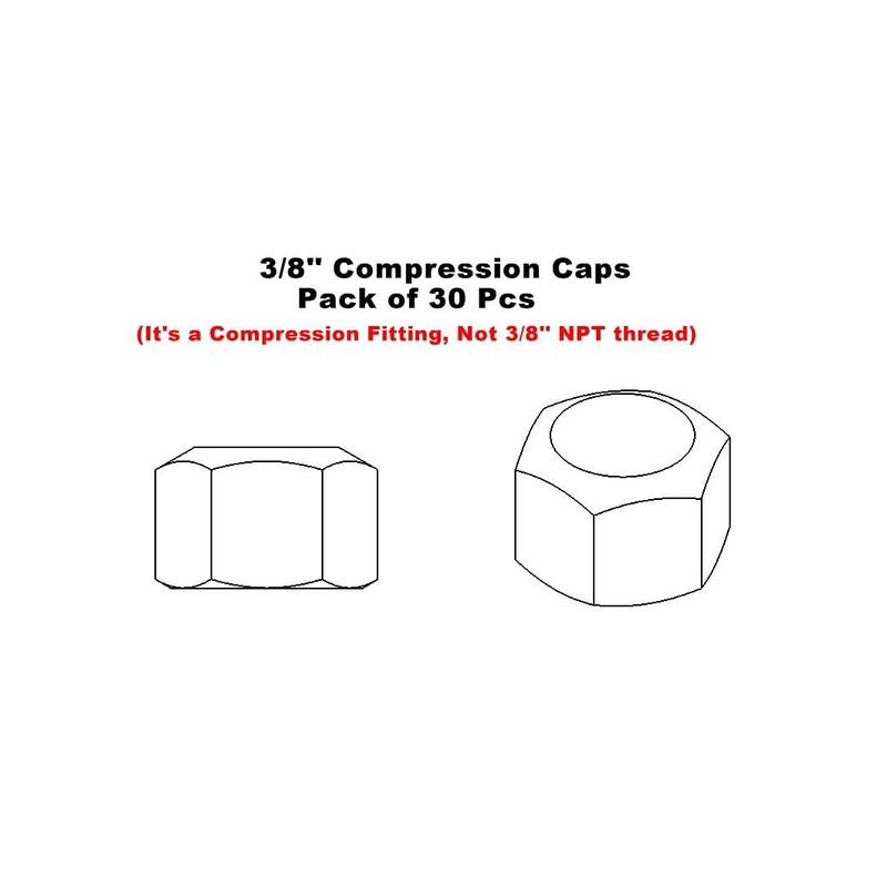 30-Pack Brass 3/8'' Compression Bathroom Angle Stop Shut-off Faucet Valve