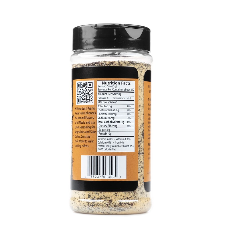 Hi Mountain Seasoning -- GARLIC PEPPER GRILL RUB