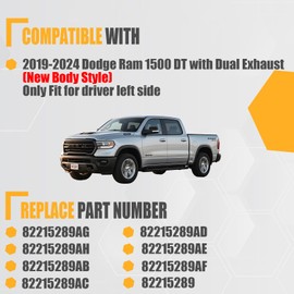GSPSCN Tailgate Bedstep Rear Bed Step for Dodge Ram 1500 DT 2019 2020 2021 2022 2023 2024 with Dual Exhaust（New Body Style），Folding Truck Step Retractable Bumper Tailgate Step # 82215289AG,82215289AH