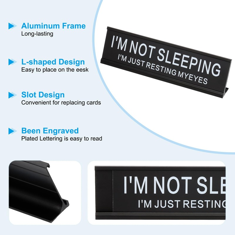 PATIKIL Funny Nameplate, 8"x2" Novelty Desk Sign Plaque Aluminum Desk