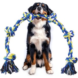 GASAPET EXTRA Dog Rope Toy for Large Dogs - 42In 108cm 6-Knots Indestructible Dog Rope Toy for Aggressive Chewers, Heavy Duty Dog Chew Toys, Tug of War Toy, Durable Dog Toys for Medium Large Breeds