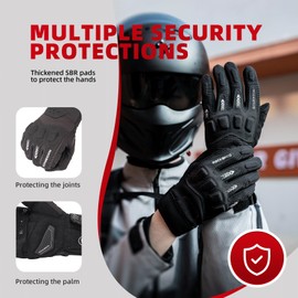 ROCKBROS Cycling Gloves Men's Touchscreen Full Finger Gloves Running Gloves MTB Shock Absorbing Non-Slip Winter Autumn Outdoor Motorcycle Cycling Climbing Running