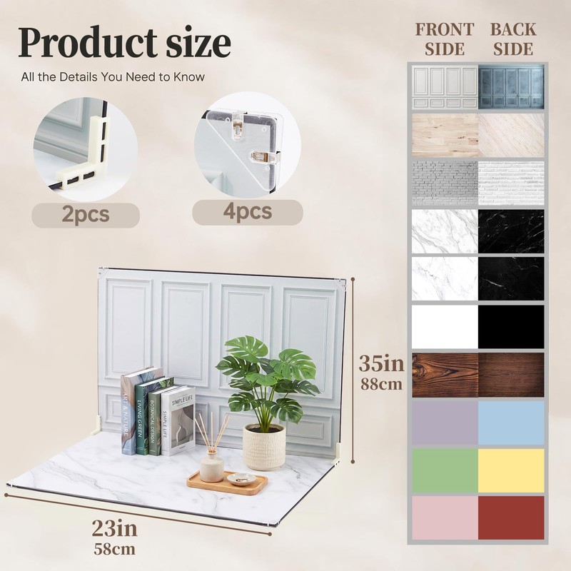 24x36 Inch Product Photography Backdrops, 10 Sheets 20 Patterns