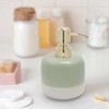 Asashizen Ceramic Soap Dispenser, Green and White, Two Tone Splicing