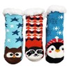 Kids Fluffy Thermal Sherpa Socks, 3 Pairs, Cute Christmas Slipper
