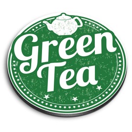 1 x Round MDF Magnet - Green Tea Healthy Organic Tea Cup 5171