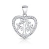 DTPsilver® 925 Sterling Silver Small Tree of Life Heart Pendant
