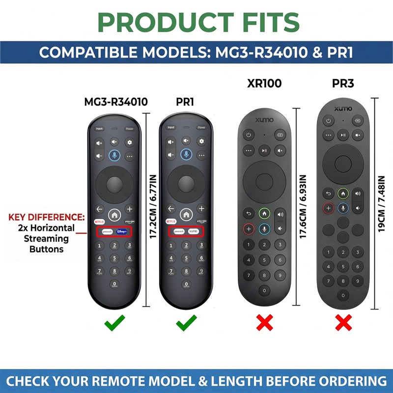 Remote Cover Case for Xumo PR1 & MG3-R34010 Voice Remote