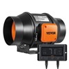 VEVOR Inline Duct Fan, 6-Inch 402 CFM with Temperature Humidity