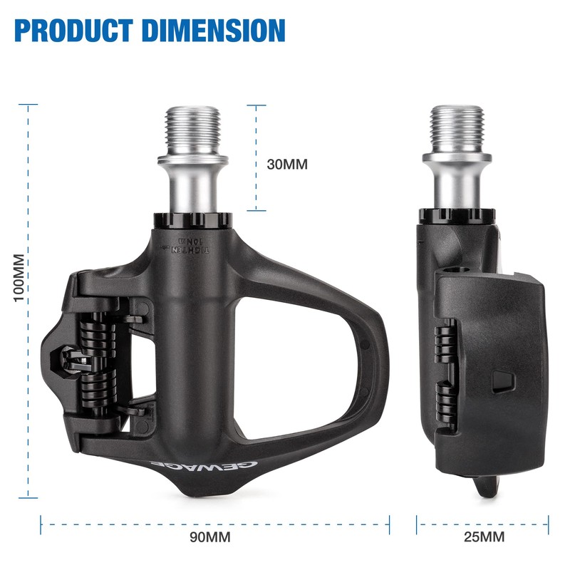 Carbon Fiber Road Bike Pedals – Lightweight Clipless Pedals Compatible