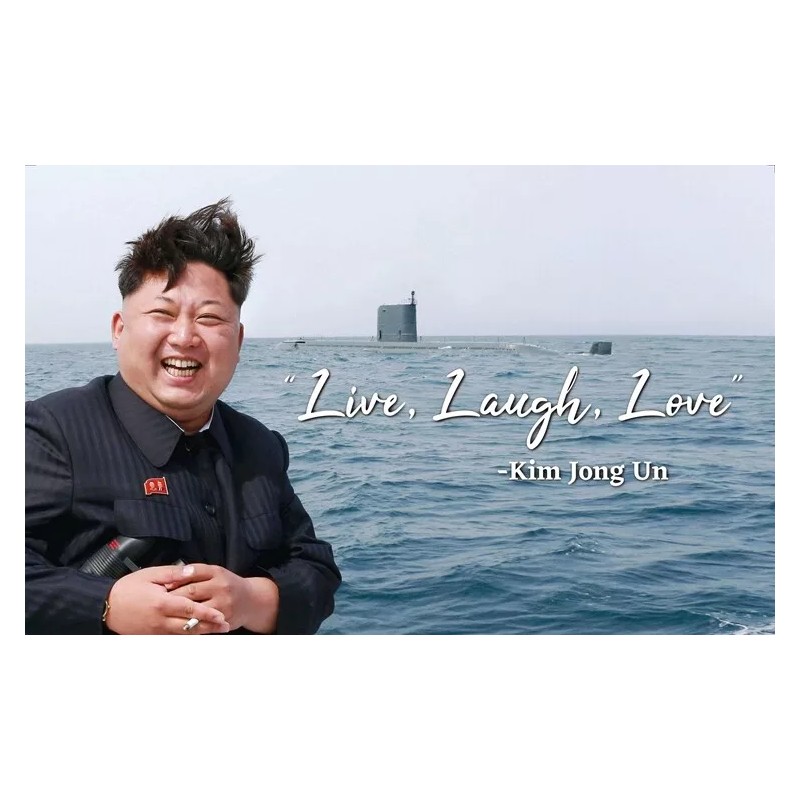 ENMOON Kim Jong Un Live Laugh Love Banner Flag 3x5Feet