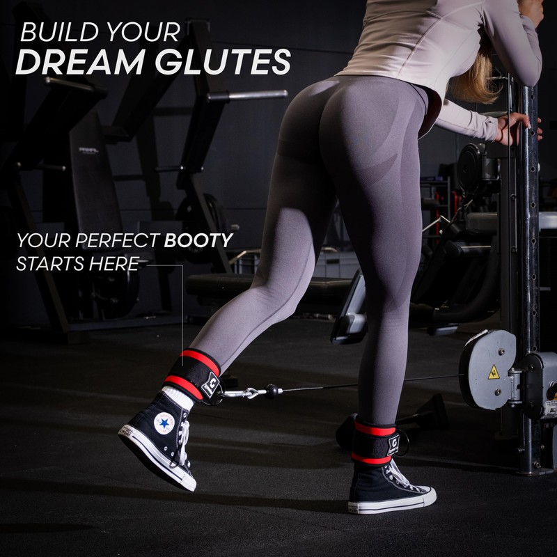 Gymwise Ankle Straps for Cable Machines - Perfect for Kickbacks,