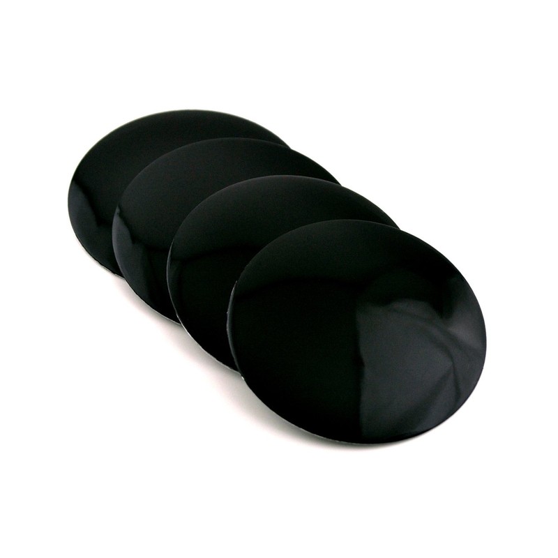 RTRHINOTUNING 4pcs 56mm/2.2in Wheel Center Caps Stickers Black Aluminum Alloy