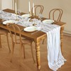 Cheesecloth Table Runner, 10FT Rustic Ivory White Table Runner 35*120inch