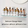 Lumclaw Bathroom Shelf Glass Shelves 23-Inch Floating Tempered Glass Shelf