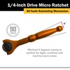 TITAN 11322 1/4 in. Aluminum Swivel Head Micro Ratchet, Orange