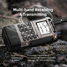 UV-K1 Ham Radio Handheld, 2500mAh Battery, Multi-Band Walkie Talkie with Air Band Receive, NOAA Weather, Wireless Frequency Copy, Type-C, 200 Channels, Long Range Two Way Radio
