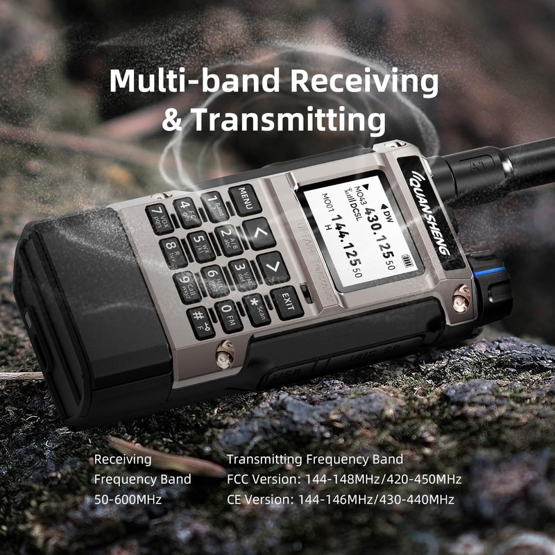 UV-K1 Ham Radio Handheld, 2500mAh Battery, Multi-Band Walkie Talkie with