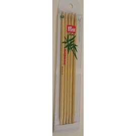 Prym 20 cm x 6 mm Double Pointed Glove Knitting Pins, Bamboo
