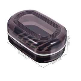 ABOOFAN Travel Soap Holder with Lid Portable Soap Case Drain Holder for Bathroom and Shower Material to Prevent Softening Black Double Layer Design
