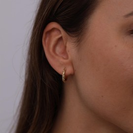 Amicon Chunky Gold Earrings for Women, 18k Gold Plated Small Gold Hoop Earrings Hypoallergenic Hammered Earrings for Women Trendy Fashion Gold Hoops Gold Jewelry Gifts