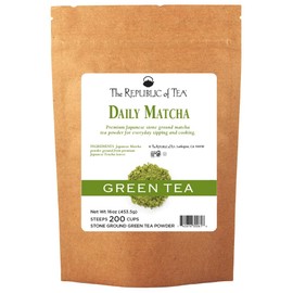 The Republic of Tea Japanese Daily Matcha Powder 1 lb Bulk Bag | Matcha Green Tea | 200 Servings