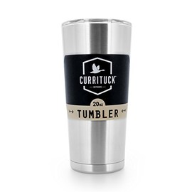 Currituck Heavy Duty Stainless Steel Tumbler Cup with Lid by Camco- Perfect for Travel, Camping, Hiking, The Beach and Sports, Won't Condensate- 20 oz (51861)