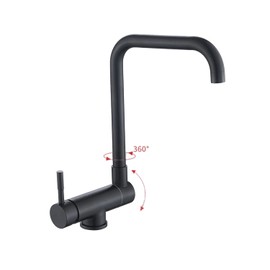 Tifilojia Foldable Black Kitchen Faucet, Folding rv Faucet, Matte Black