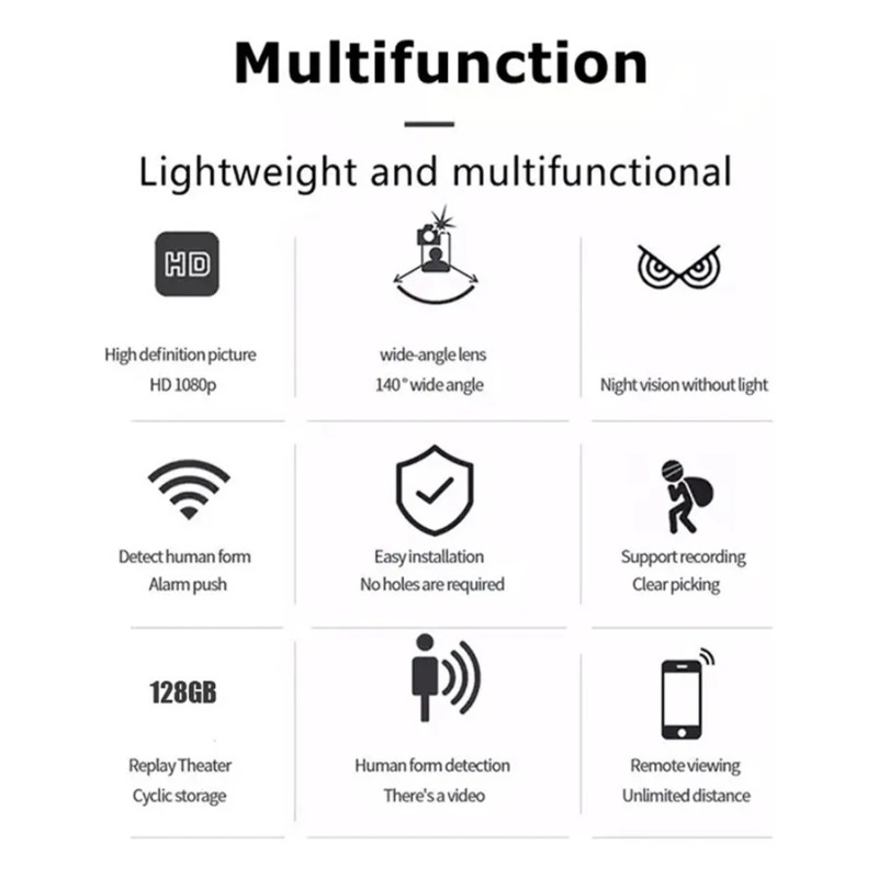 Mini Cámara De Seguridad Portátil Full Hd X5