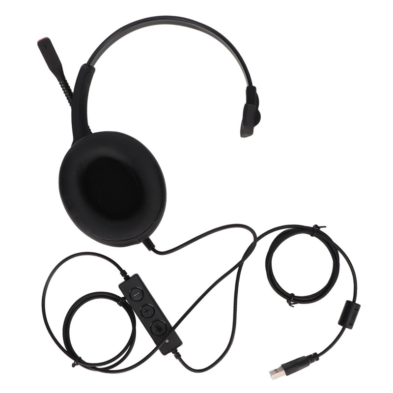 Telephone Headset Noise Cancelling Clear Chat USB Plug Computer Headphone