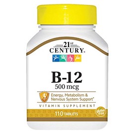 21st Century B-12 500 mcg Tablets - 110 Tablets, Pack of 4