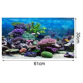 nafengldf Fish Tank Poster Coral Aquarium Background Underwater Poster Tank Background Stickers for Fish Tank 61 * 30