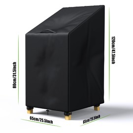 LCGOD Garden Chair Cover Protective Cover for Stacking Chairs Winterproof, Waterproof, Tear-Resistant Chair Cover 600D Oxford Fabric 120/80 x 65 x 65 cm