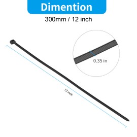 XINGO 12 inch White Zip Ties Heavy Duty 100 PCS, 200 LBS Ultra Strong Plastic Wire Ties, Large Cable Ties Extra Long Tie Wraps, Indoor and Outdoor UV Resistant