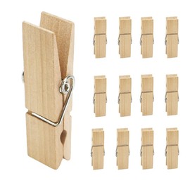 EasyBravo 12pcs Large Wooden Clothes Pegs, 7.2cm Long, 1.8cm Wide, Heavy Duty and Heavy Duty Clothes Pegs