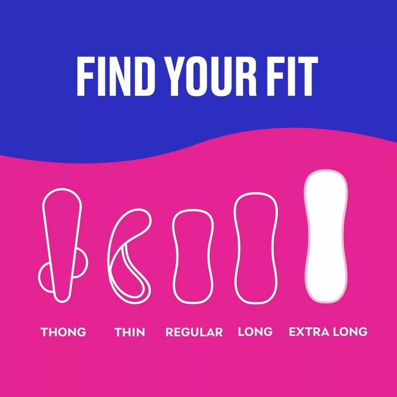 Carefree Panty Liners, Extra Long Liners, Unwrapped, Unscented, 100ct