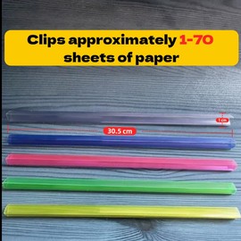 10PCS Clear A4 Slide Binders White Binding Bars Slide Grip,Plastic Spine Bars Sliding Binders for File Report Project Presentation Office Document Supplies 30.5 * 1CM