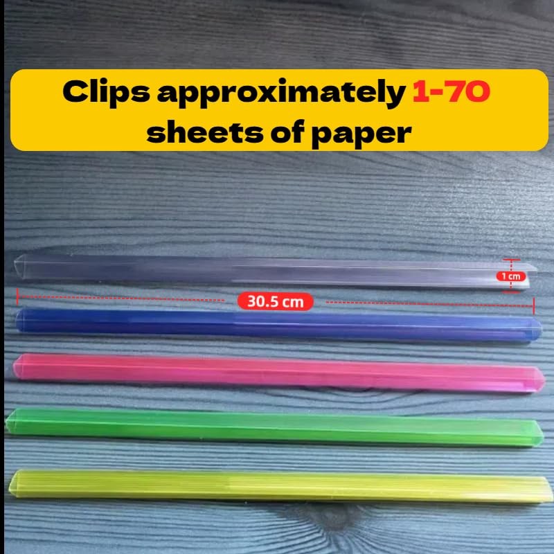 10PCS Clear A4 Slide Binders White Binding Bars Slide Grip,Plastic