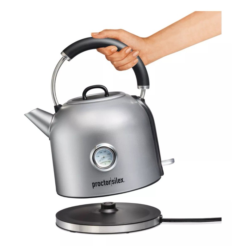 Proctor Silex Hervidor Electrico Retro Proctor Silex 1.7 Reloj Temperatura