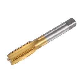 QUARKZMAN Straight Flute Spigot M18 x 2.5 Metric Left Handed Titanium Coated M35 Cobalt High Speed Steel Machine Tap Screw Thread Milling