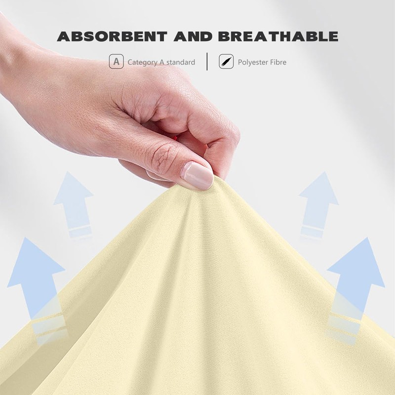 UHOUSEST Super King Size Fitted Sheet Cream, Extra Deep Sheets