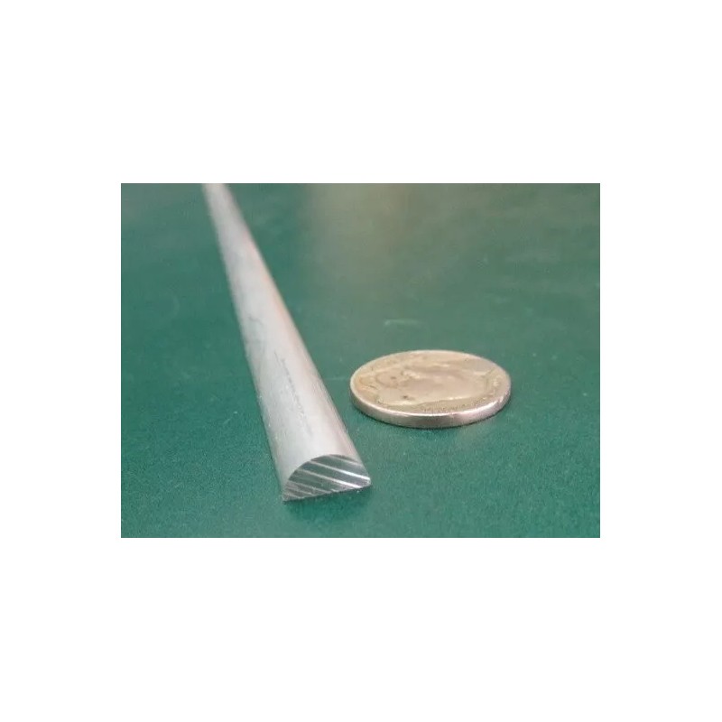 Basic Aluminum Half Round Rod (.375") 3/8" Dia, x 1