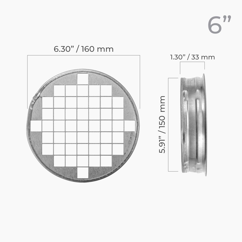 HVAC OV Galvanized Metal Duct End Cap - 6 Inch